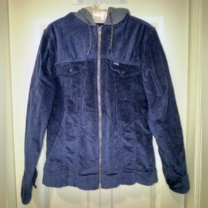 Tony Hawk Blue Corduroy Hooded Skater Jacket size Small (Fits women's small)VGUC